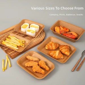 Bandeja Desechable Cuadrada para Comida al Estilo Occidental Chuangcheng, Multiestándar, Resistente al Aceite y al Agua, Papel Kraft, Logotipo Personalizado, <span class=keywords><strong>BIOPACK</strong></span> - Product Image 2