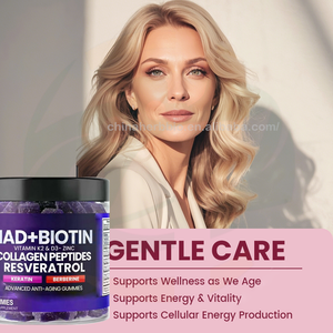 Suplemento OEM de NAD+, Resveratrol, Berberina, Biotina, Colágeno, Queratina, Zinc, Vitaminas K y <span class=keywords><strong>D</strong></span> <span class=keywords><strong>en</strong></span> Gomitas <span class=keywords><strong>para</strong></span> Cabello, Piel, Uñas y Articulaciones - Product Image 3