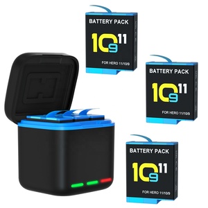 Boîte de rangement Hongdak Type-C Chargeur rapide 3 pièces pour batterie <span class=keywords><strong>GoPro</strong></span> avec emplacement pour carte TF pour <span class=keywords><strong>Hero</strong></span> 11/10/9/8/<span class=keywords><strong>7</strong></span>/6/5 - Product Image 1