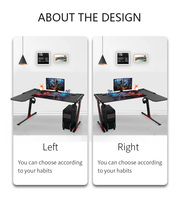Escritorio de Juegos AOR ESPORTS de Metal con Altura Ajustable, Mesa de Juego en Forma de L para Sala de Juegos