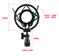 Support anti-choc pour Microphone, 2 pièces, Clip fixe, noir, or, vert, métal et plastique, CN/GUA