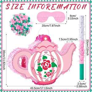<b>Princess</b> Girls Party <b>Decorations</b> Bundle With a Blindfold Stick and Confetti Set Pink Tea Pot Pinata Decor - Product Image 2