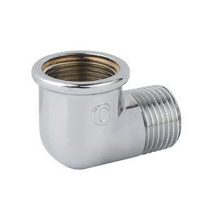 Raccordo a gomito in ottone cromato da 1/2 pollice per collegamento idraulico - Product Image 1