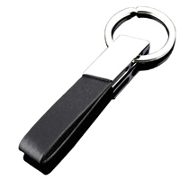 Porte-clés de concessionnaire automobile personnalisé, durable, en alliage de zinc moulé sous pression, poli et plaqué, avec logo gravé et en cuir PU