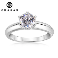 Fournisseur de bijoux Bague de fiançailles solitaire en argent sterling 925 avec zircon cubique CZ 1.5ct personnalisée