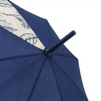Parapluie Droit Publicitaire de Luxe à Ouverture Automatique Légère, Revêtement PU, Poignée en J, Marque Exécutive, Idéal Voyage