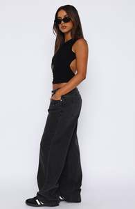 Usine TN <span class=keywords><strong>Jean</strong></span> ample en coton sur mesure pour <span class=keywords><strong>femme</strong></span>, taille basse, jambe large - Product Image 2
