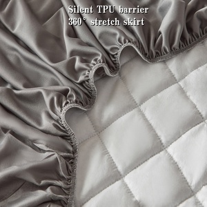 Thoáng khí mềm không gây dị ứng nệm bảo vệ sâu túi đàn hồi phù hợp với chần không thấm nước nệm <span class=keywords><strong>Pad</strong></span> Bìa - Product Image 3