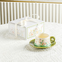 Mug en céramique au design original, petit motif de fleurs jaunes, thé, eau, fait à la main, fête, réutilisable, cadeau