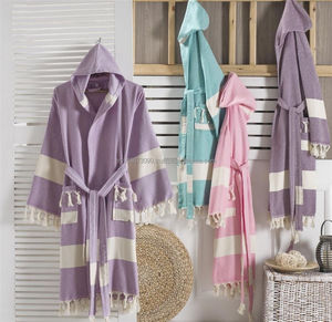 Serviette turque été vêtements de plage PEST-WR-KDSROBE5 robes turques peignoir Kimono châle douche à capuche bain - Product Image 1