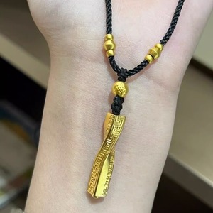 Colgante Dorado con Cuentas de la Suerte para Hombre, Cadena para Suéter Versátil 2023, Regalo de Cumpleaños para <span class=keywords><strong>Novio</strong></span> - Product Image 2