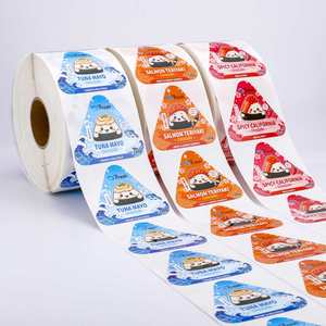Étiquettes personnalisées pour emballages de sushi onigiri, autocollantes ovales en papier imprimé, en rouleau, pour boîtes et sacs à emporter - Product Image 2