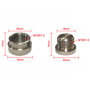 M18X1.5 Threaded 304 Stainless Steel Exhaust Pipe Welding Nut And <b>Plug</b> Assembly For Car Repair <b>Replacement</b> - Product Image 1