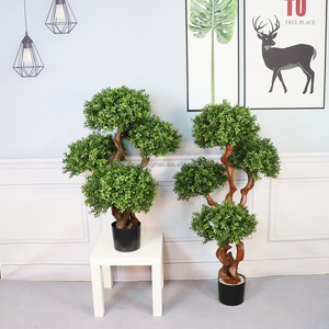 Planta Artificial Topiary Ball Faux Boxwood <span class=keywords><strong>Buxus</strong></span> Greenery simulación árbol bonsái en maceta para decoración Interior del hogar al aire libre - Product Image 6