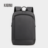 Mochila Ligera para Portátil de Una Sola Capa con Logotipo Personalizado, Superficie de Color Sólido, para Hombres, Oficina, Viajes Diarios