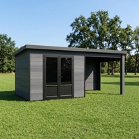 Caseta de Jardín Móvil Moderna de Fácil Instalación, Caseta de Herramientas de Madera con Protección UV Serie D, Exterior Resistente de Acero EASYGREEN