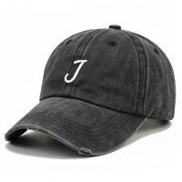 Gorra de Béisbol Estilo Vintage de Algodón Lavado, Gorra con Visera Desgastada y Letra Bordada, Gorra Deportiva Suave con Hebilla Metálica Ajustable para Uso Unisex