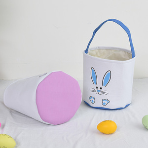 <b>Easter</b> Bunny <b>Basket</b> <b>Gift</b> Bags For Kids Canvas Tote <b>Easter</b> Bucket For <b>Easter</b> Eggs Hunt Kids Party - Product Image 3
