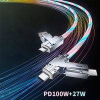 Cable USB-C de Carga Rápida HXT 4 en 1 con LED RGB de 100W, Conductor de Cobre Puro y Revestimiento de PVC, Ideal para Regalos Promocionales al por Mayor