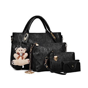 ZP8264 Set di 4 Borse da Donna alla <span class=keywords><strong>Moda</strong></span>, Borse di Lusso Portatili di Design, Borsa a Mano e Borsa a Tracolla per Donne - Product Image 3