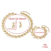 Set Kalung, Anting, dan Gelang Mutiara Berwarna Langit Berbintang Mewah untuk Wanita yang Anggun