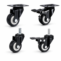 Roulettes pivotantes en PVC à double roulement anti-corrosion, 2 pouces, 40 kg, pour chariots et mobilier industriel (vente en gros)
