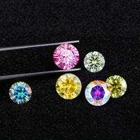 Moissanite en vrac certifiée Gra, couleur D, blanc, jaune, violet, vert, rouge, rose, noir, gris, bleu, 1CT, 6,5 mm