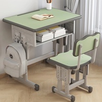 Ensemble scolaire économique, table et chaise en métal réglables, modernes, durables, écologiques, confortables, mobilier scolaire, plateau de table en bois