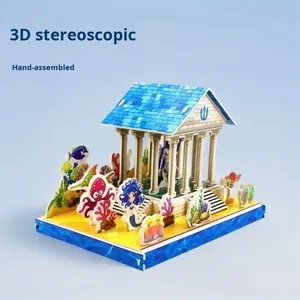 Monde sous-marin 3D Puzzle bricolage modèle de papier fait main jouet éducatif pour les 8-13 ans 101-500 pièces en gros en Stock - Product Image 3