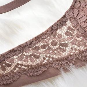 Sujetador con Escote Profundo en V, Talla Americana, Lencería de Encaje Floral para Mujer, Sujetador con Aros y <span class=keywords><strong>Relleno</strong></span>, Espalda Baja - Product Image 6