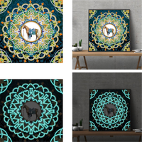 Peinture murale en résine de diamant 5D luminescente de nuit, 100% diamant, mandala religieux, broderie florale, impression sur toile, mosaïque, décoration intérieure, personnalisée