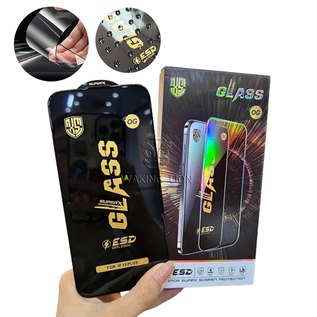 ESD Black Mobile Protect Flexible Anti Static Premium OG Tempered Glass for Iphone 15 16 Screen Protector Samsung A23 A23 A34