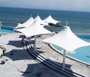 Sombrillas de Membrana Tensada Cuadrilátera Hexagonal, Ecológicas, Resistentes a los Rayos UV, para Paisajes, Exteriores, Terrazas, Gazebos, Parques y Hoteles - Product Image 6