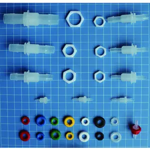 Female 1/4-28UNF Thread Luer Lock Plastic Panel Mount Bulkhead Luer Fittings With Male Luer Connectors