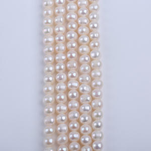 Perles d'eau douce en vrac de 8-9 mm, semi-finies, pour la création de colliers DIY - Product Image 1