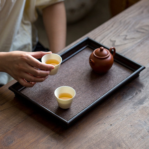 Chinese Bamboo Tea Tray <b>Set</b> <b>Square</b> Shape For Kung Fu Tea Serving Home Use Solid Wood Material - Product Image 1