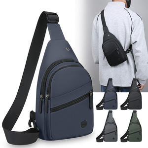 Men's Chest Bag Waterproof Ultra Lightweight Multi Functional Everyday Outdoor Use Grey Military Green Dark Blue Black Solid - Product Image 1