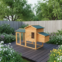 Grand Poulailler Moderne en Bois Écologique et Durable, Design Luxe Imprimé, pour Poules et Volailles, Idéal pour Jardin et Ferme