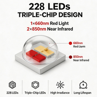 Dispositif de thérapie par lumière rouge pour le cou et le pollécran du cheval, 228 LED, 3-en-1, puces 660nm 850nm, enveloppe LED infrarouge rechargeable pour cheval