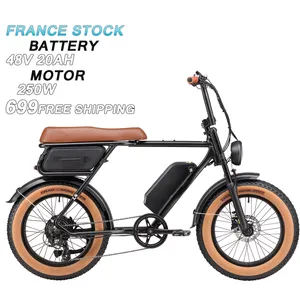 2024 EU倉庫電動自転車250w750w20インチファットタイヤEバイクアーバン電動自転車25km/h大人用ファットバイク