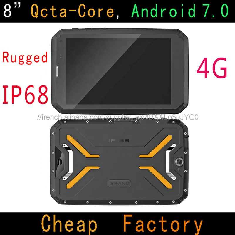 Le moins cher Scanner de codes-barres d'usine Tablette durcie NFC Android Tablette durcie avec 8 pouces Android 7.0