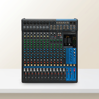Console audio numérique professionnelle 16 canaux avec effets personnalisés en métal, nouveau modèle, connectivité USB, éclairage vidéo