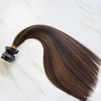 Extensions de cheveux Remy à clipser en PU sans couture, base souple, 35 % de cheveux superposés, pour un volume quotidien