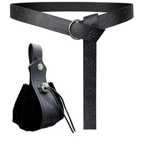 Set di Accessori per Costume di Halloween per <span class=keywords><strong>Uomo</strong></span>, Cintura da Cavaliere <span class=keywords><strong>Medievale</strong></span>, Fodero per Spada Vichinga, Borsa Vintage, Accessori per Cosplay per Adulti - Product Image 5
