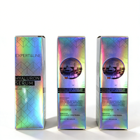 Boîte d'emballage personnalisée avec logo UV spot holographique, fond auto-fermant, en papier, pour boîtes d'essence cosmétique