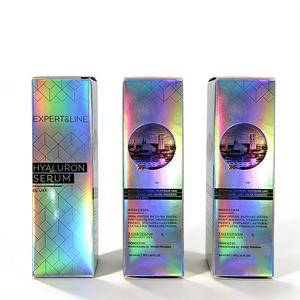 Caja de Embalaje Holográfica con Logotipo UV Personalizado, Contenedor de Papel con Cierre Automático para Cajas de Esencia Cosmética - Product Image 1