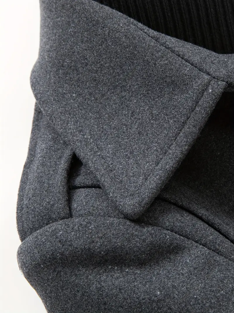 Men's Solid Color Warm Jacket With Pockets Double Lapel Autumn/Winter Casual Wear for Men · image 3