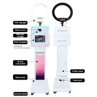 Cabina de Fotos Portátil para Bodas y Fiestas con iPad, Cámara DSLR, Pantalla Táctil LCD, Impresora Inalámbrica, Diseño Moderno, Cabina de Fotos para Selfies