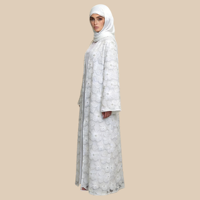 Abaya musulmane ajustée grande taille longueur cheville manches longues en polyester faite à la main légère infroissable respirante antistatique