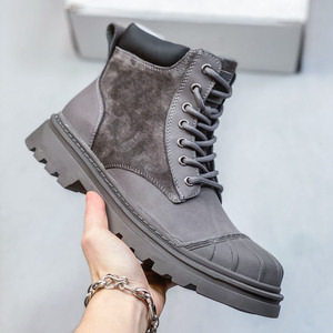 Mens Classic Work Boots Leather Lace Up Ankle Boots Outdoor Durable Retro Style Casual Fashion Shoes - Product Image 3